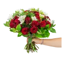Bouquet of roses with freesia
